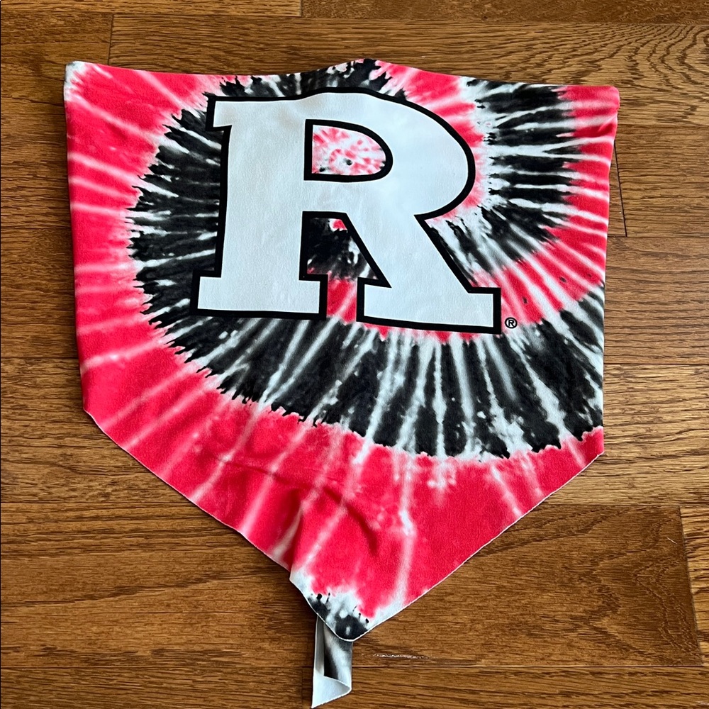 Zoozatz tie dye Rutgers bandana style tube top with tie in back